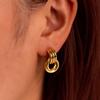 High-End Gold Stainless Steel Earrings for Women - Elegant Light Luxury Design