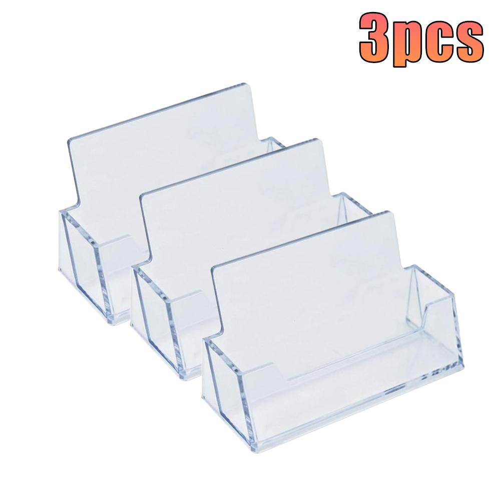 1/2/3/4/5/pcs Business Card Case Desktop Office Business Card Holders Display Stands Plastic Transparent Shelf Box Storage New