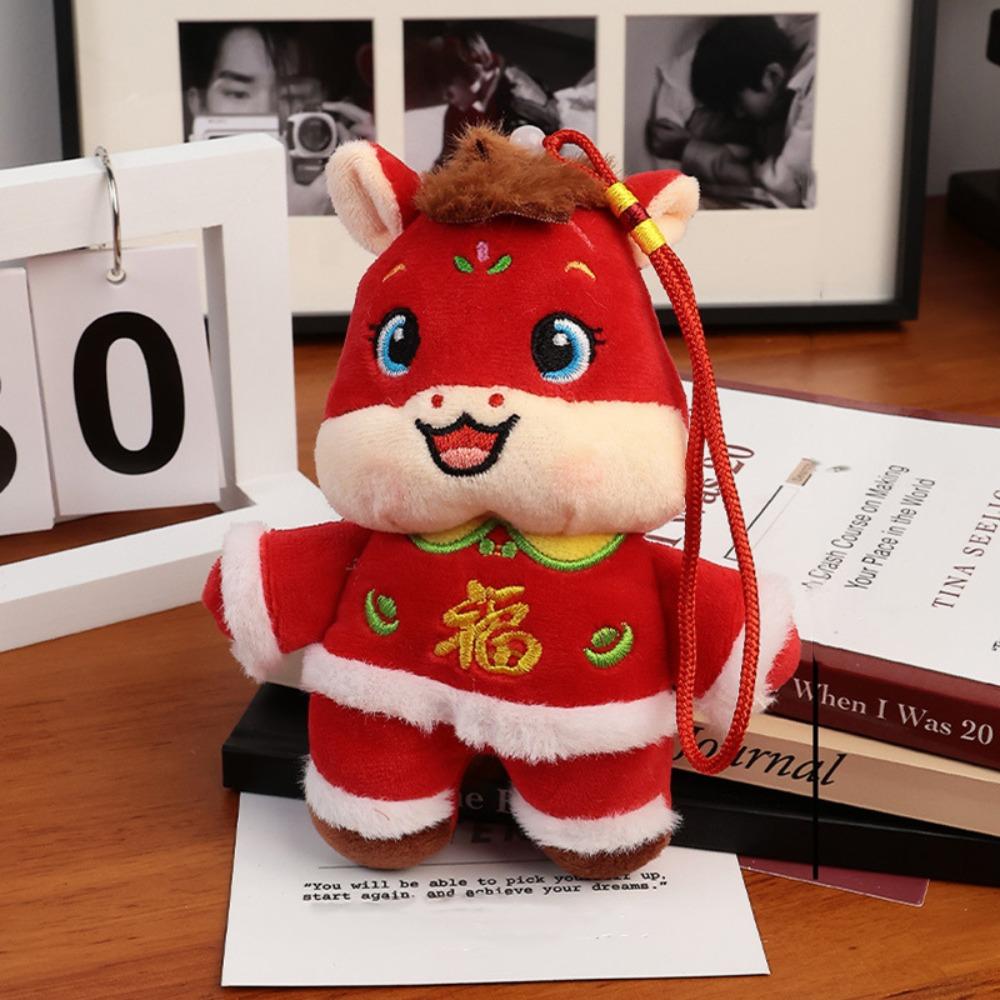 Lucky Chinese Zodiac Horse Doll Red Mascot Wealth Pony Pony Plush Doll  New Year