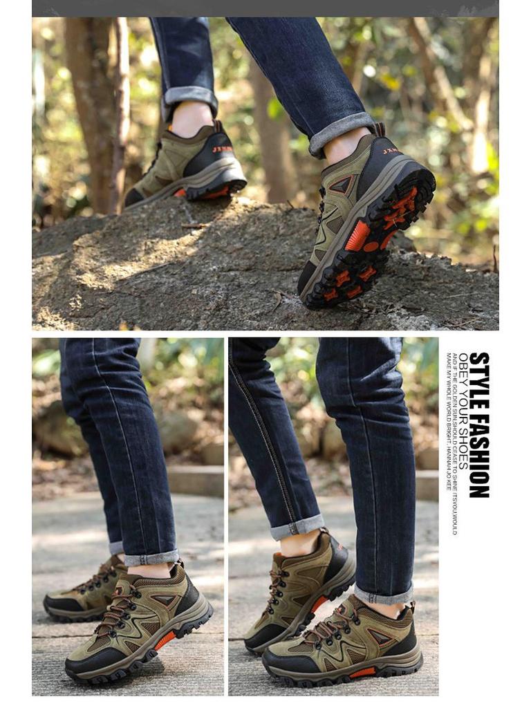2024 Men's Waterproof Non-slip Hiking Shoes: All-Season Low-Cut Trekking Footwear