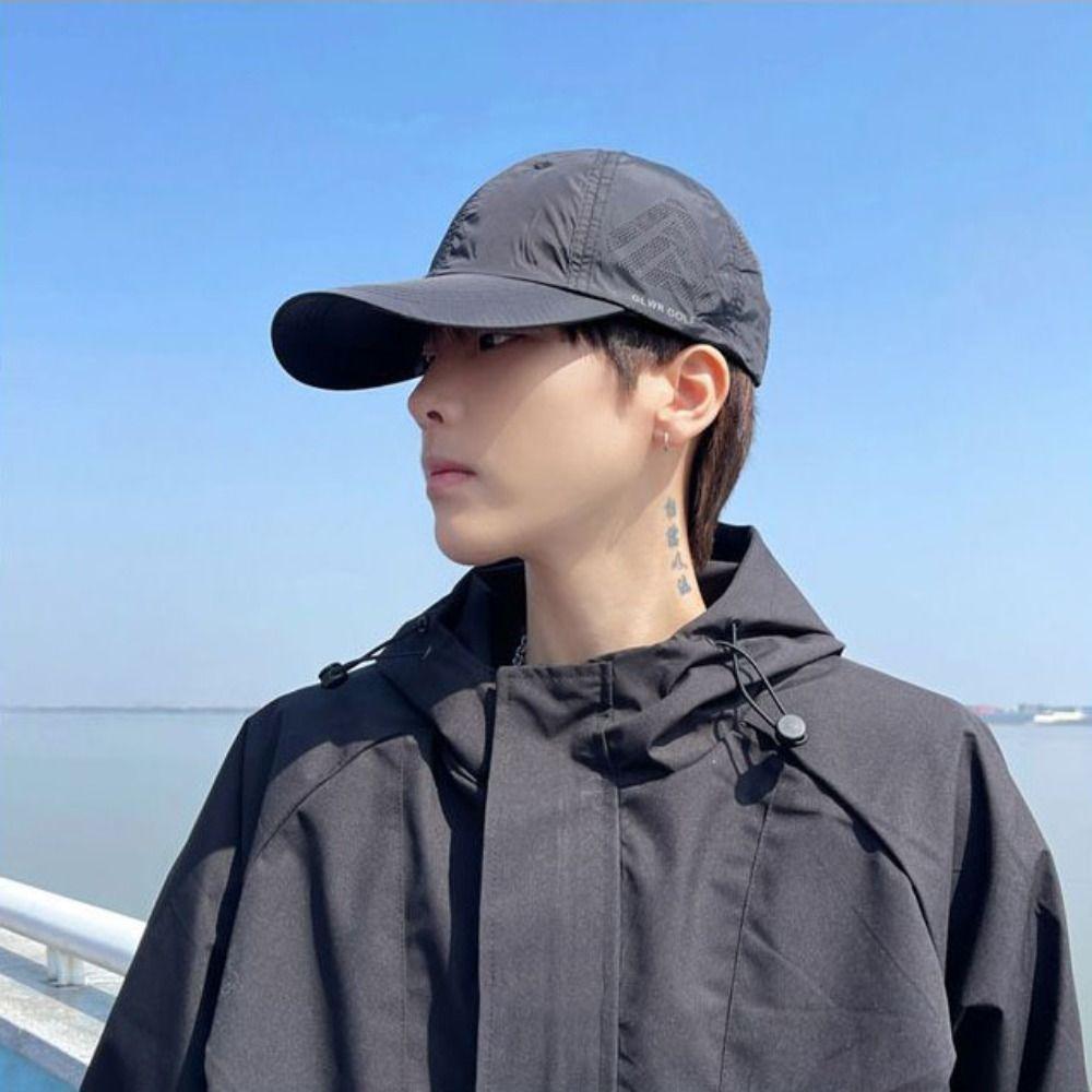 Sun Protection Quick Dry Baseball Cap Solid Color Sun Hat Breathable Men Snapback Cap  Unisex