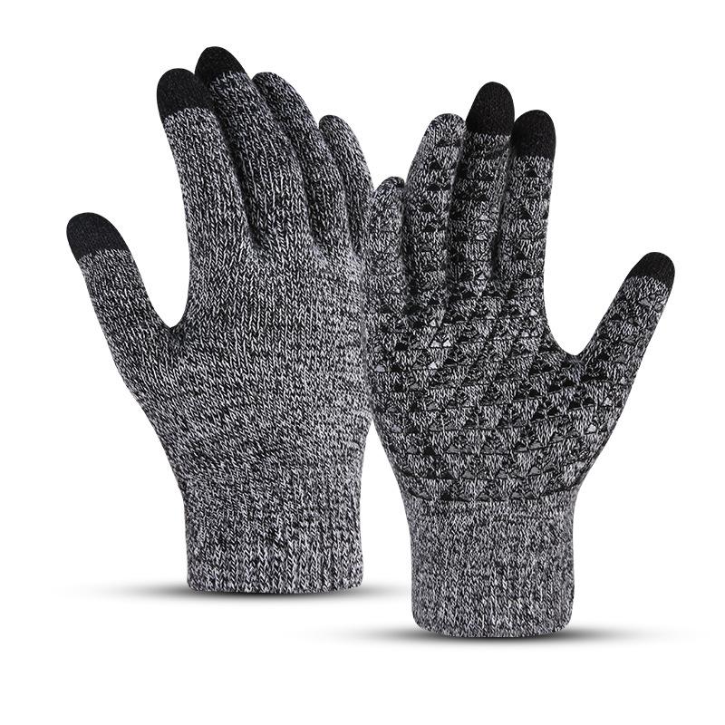 Touchscreen Gloves Men Women Autumn Winter Warm Thermal Thick Korean Style Knitted Driving Riding Fingerless Gloves