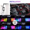 Neon 48 LED LED Car Foot Light With USB Remote Car Interior Ambient Lamp App Control Automotive Interior Decorative Lights