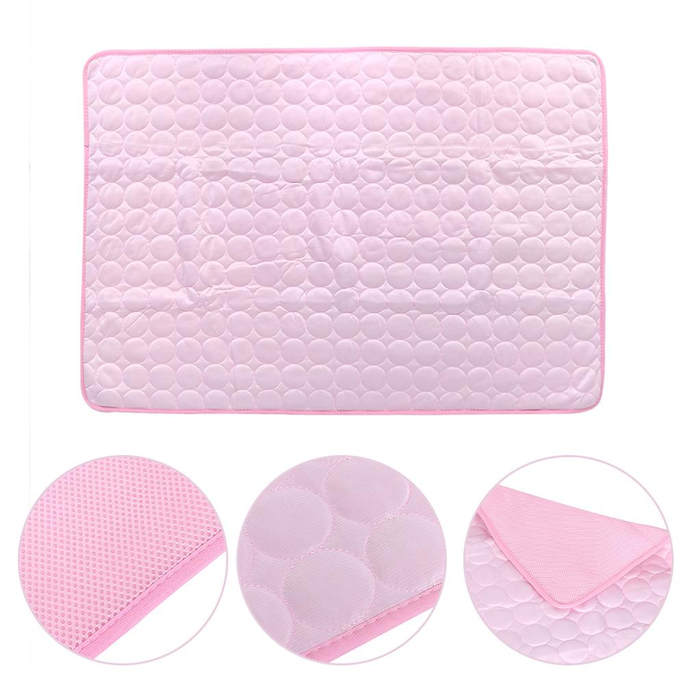 Summer Cotton Pet Dog Cat Breathable Mat Cooling Bed Sleeping Pad Pink(50x40cm)