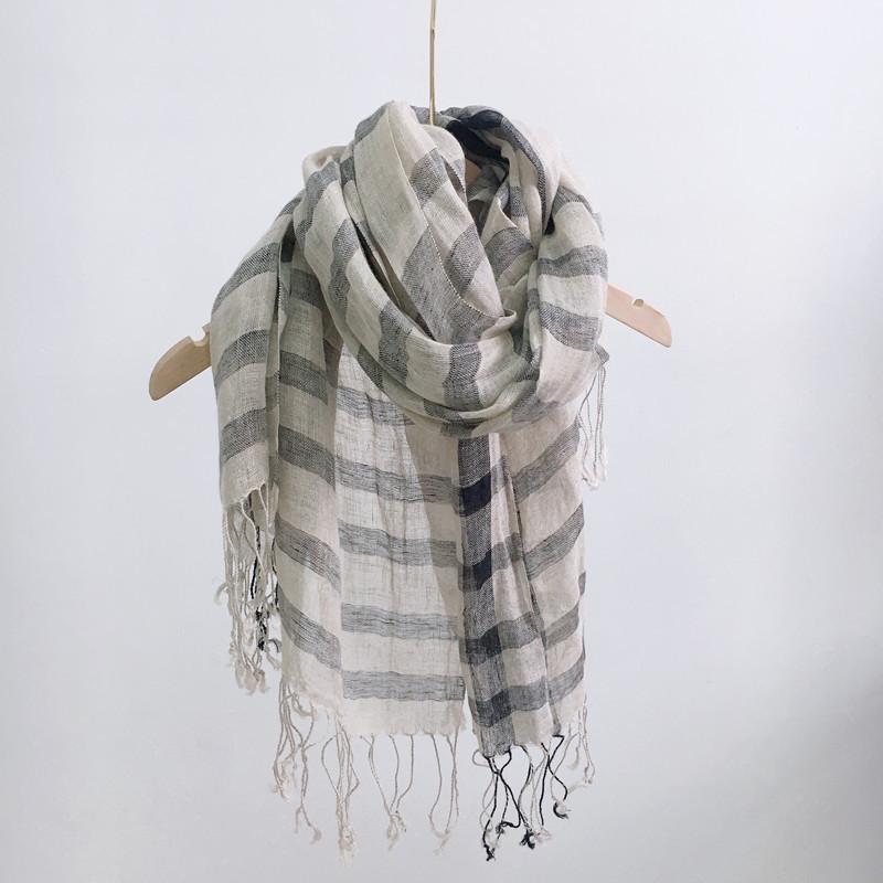 Japanese Rain Dew Linen Primary Color Scarf, Light Women'S Sunscreen Scarf