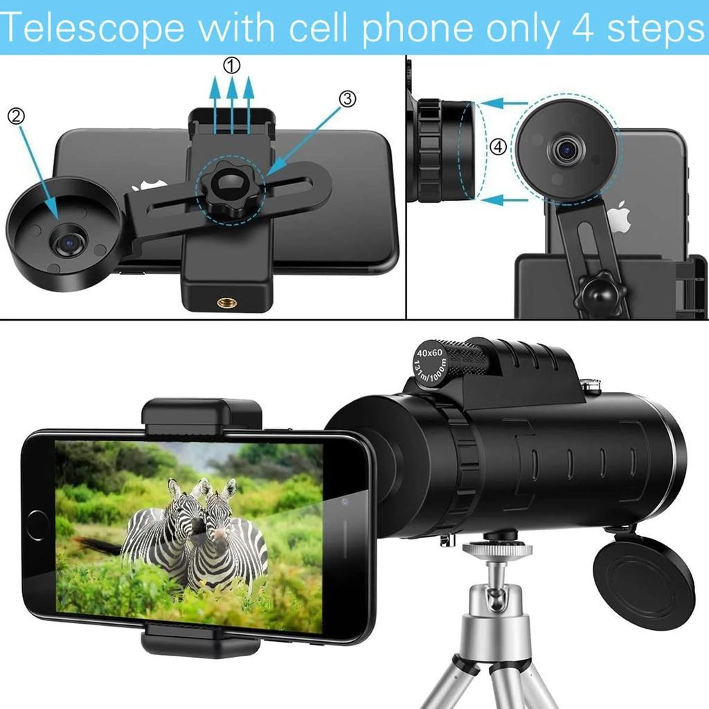 High Performance Monoculars 40x60 Magnification Long Field Of View Waterproof Design Suitable For Concerts Football Games