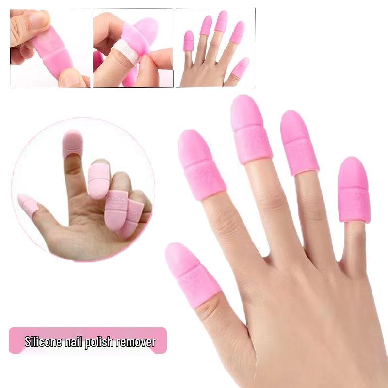 Silicone Nail Polish Remover Caps, Wear-resistant Anti-slip Finger Guards, Anti-puncture Thimbles & Needle Pullers
