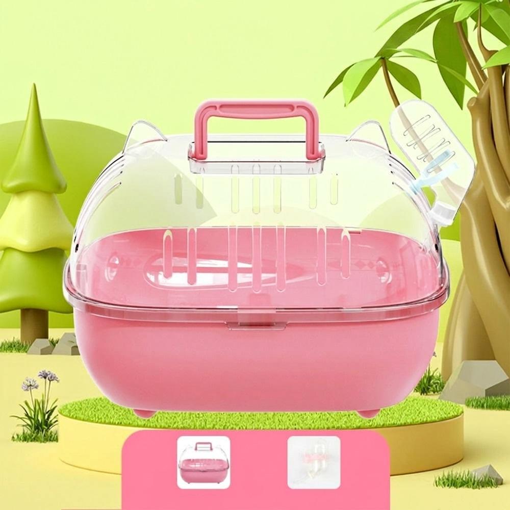 Transparent Cover Hamster Carrier Box Large Space Hamster Habitat Travel Hamster Cage  Car Outing