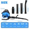 75.6CC Gas Powered Backpack Leaf Blower 750CFM 4-Stroke Snow Blowers Garden Power Tools for Lawn Care Yard Dust Debris
