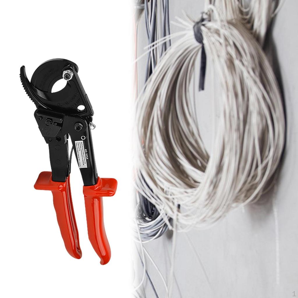 Ratchet Cable Cutter Wire Stripper Non Slip Handle Hardware Tool Scissor