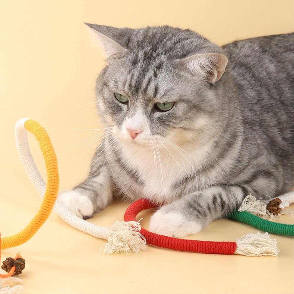 Cat Toys Interactive Molar Cotton Rope Toys Silvervine Cat Teaser Toy Clean Mouth Kitten Play Toy Pet Supplies Accessories