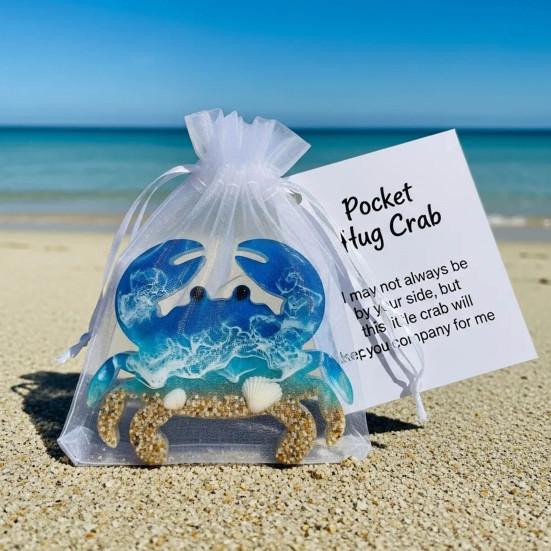 Yousheng Pocket Hug Animal with Positive Card Emotional Support Resin Animal Token Mini Dog Turtle Octopus Clover Angel Statue Inspirational Gift