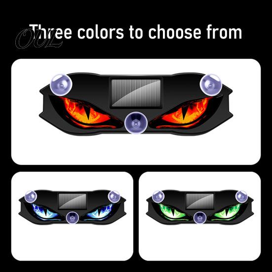 Solar Powered Car Interior Lights Devil Eyes Light for Windshield, Window Warning Sign with Three Smart Modes, Vibration Sensor LED Digital