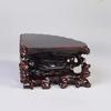 Fan-shaped Stone Base, Solid Wood Carving Ornament Base, Wooden Base for Home Decoration