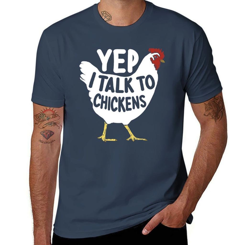 Yep I Talk To Chickens Chicken Lovers Farmer Gifts TShirt Gym Wear Breathable Short Sleeve Tee