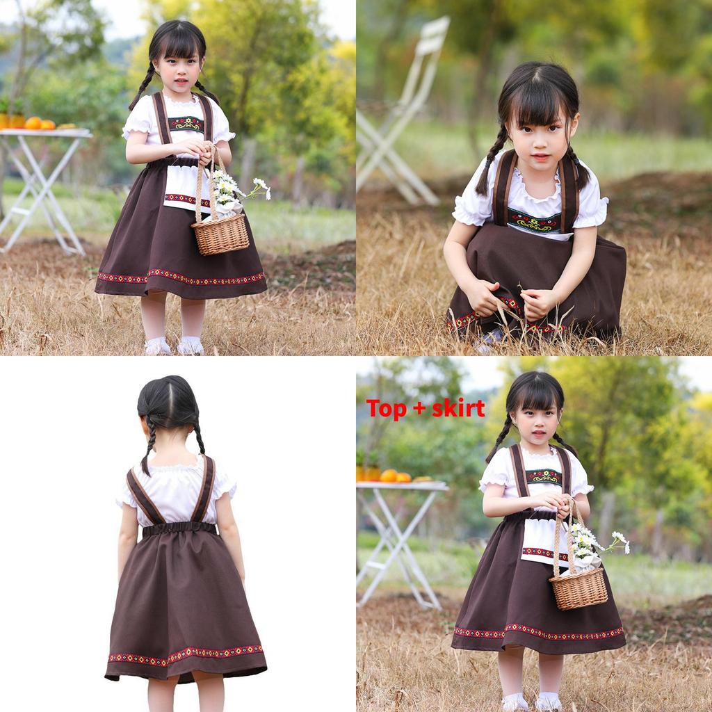 Bavaria Traditional Ethnic Girl Costume With Embroidered Details For Kids Stage Performances