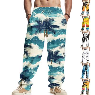 Pantalones casuales estampados para hombre hawaianos