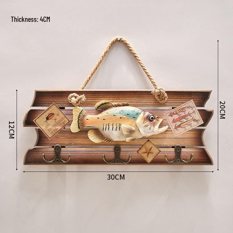3D-Fisch-Wandanhänger im mediterranen Stil für Hotel- und Flurdekoration