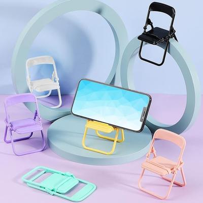 5 Pack Mini Folding Chair Cell Phone Stand Desktop Foldable Candy Color Mobile Phone Holder Folding Chair Cradle for Desk Phone