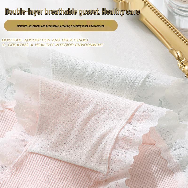 Antibacterial Girls' Mid-Waist Cotton Panties - Breathable, Quick-Drying, Butt-Lifting with Bow Knot Design