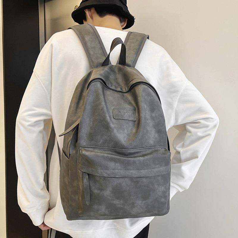 Luxury PU Leather Backpack for Men and Women Large Capacity Laptop Bag Vintage Designer Travel Pack