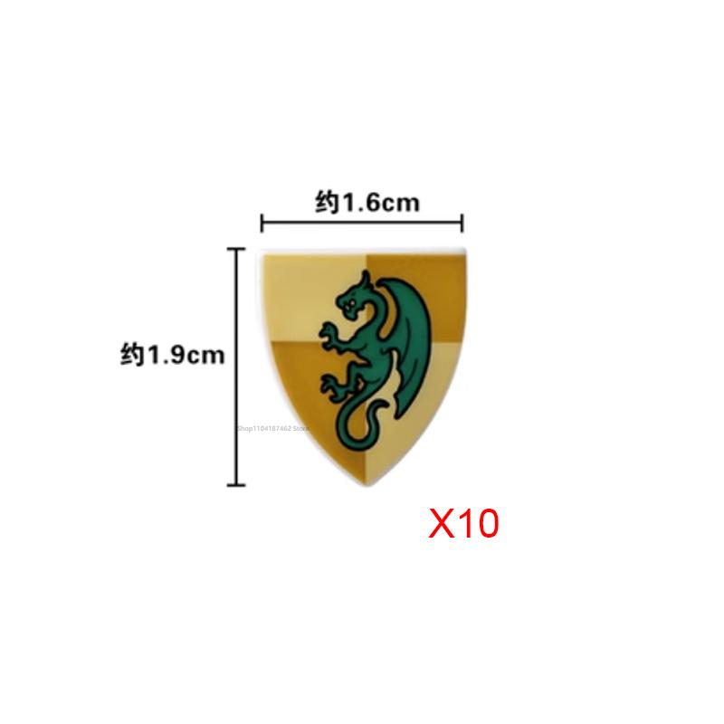 Medieval Roman Knight Legion Building Block Castle Green Dragon Forest Wolf War Horse Dragon Lion Shield Armor Cloak Brick Toys
