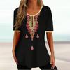 Africké etnické dámské tričko Tribal Tribal Krátký rukáv Dámský Klasický svetr Léto s výstřihem do O Volné Streetwear Denní oblečení