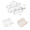 BBQ Accessory Steak Grilling Rack Stainless Steel Rib Roast Holder Heavy Duty Meat Rack for Professional Barbecue Set