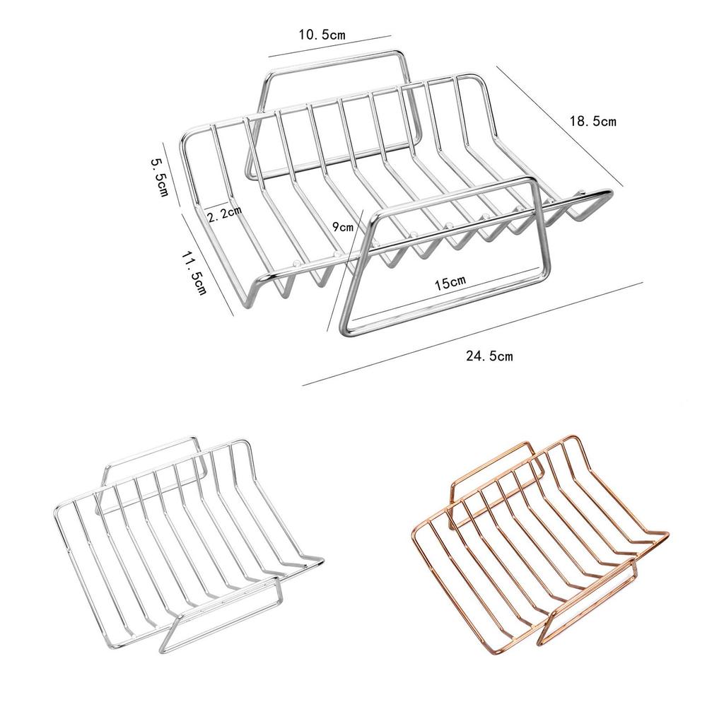 BBQ Accessory Steak Grilling Rack Stainless Steel Rib Roast Holder Heavy Duty Meat Rack for Professional Barbecue Set