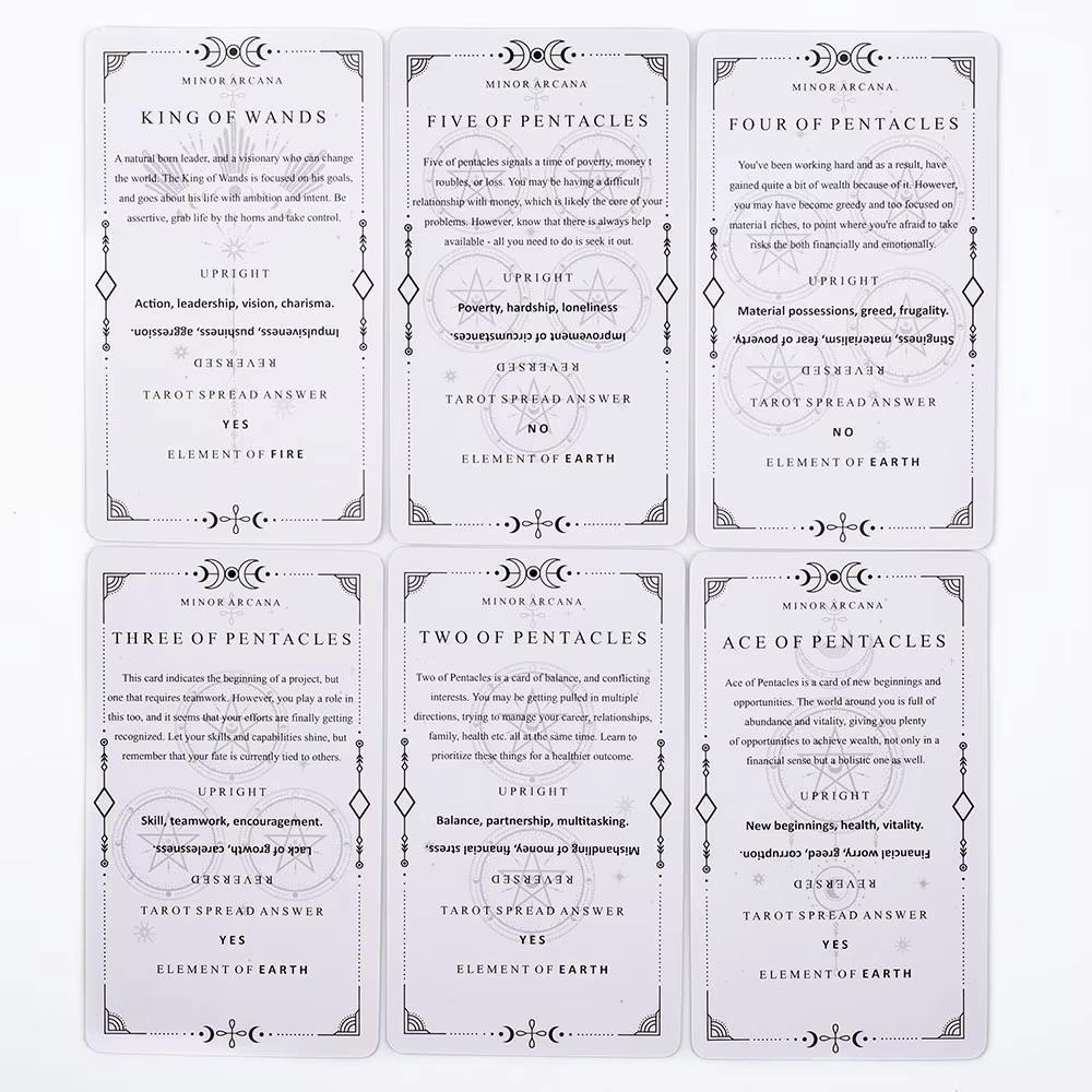 Tarot Learning Deck A 81 Card English Version 10.4*6 CM Mystical Fortune Telling Divination Board Playing Games for Beginners