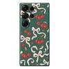 For Samsung Galaxy S25 Ultra Case Big Bow Cherry Pattern Printing Straight Edge TPU Phone Back Cover