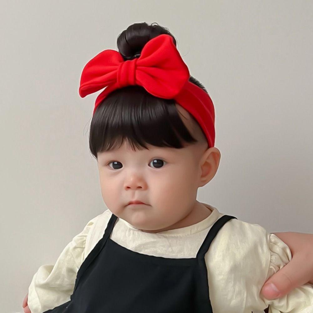 Cotton Baby Hair Bands Wig Cute Bangs Chignons Headband Newborn Wig Headband  Photography Props