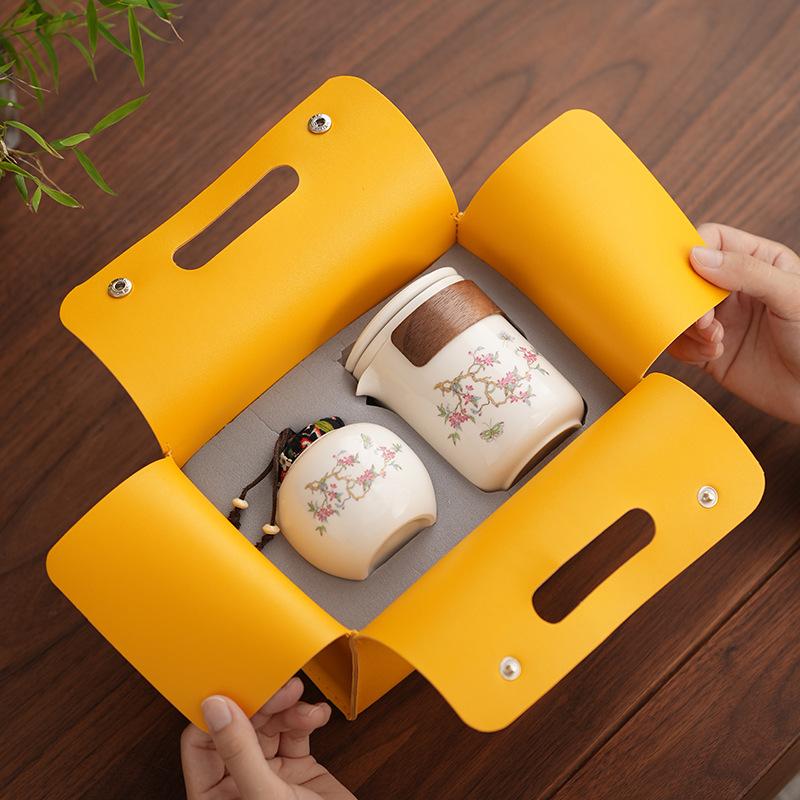 Portable Camping Tea Drinking Wisteria Flower Ancient Rhyme Pot Car Express Cup Travel Kung Fu Tea Set Small Set Enterprise