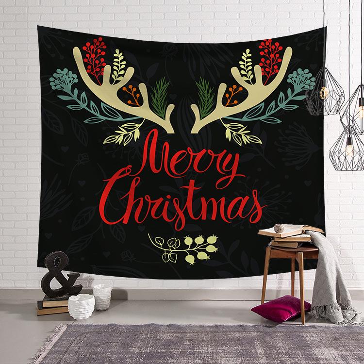 Santa Claus Christmas Tree Printed Polyester Tapestry Home Decor Tapestry Room Wall Decor Backdrop Fabric