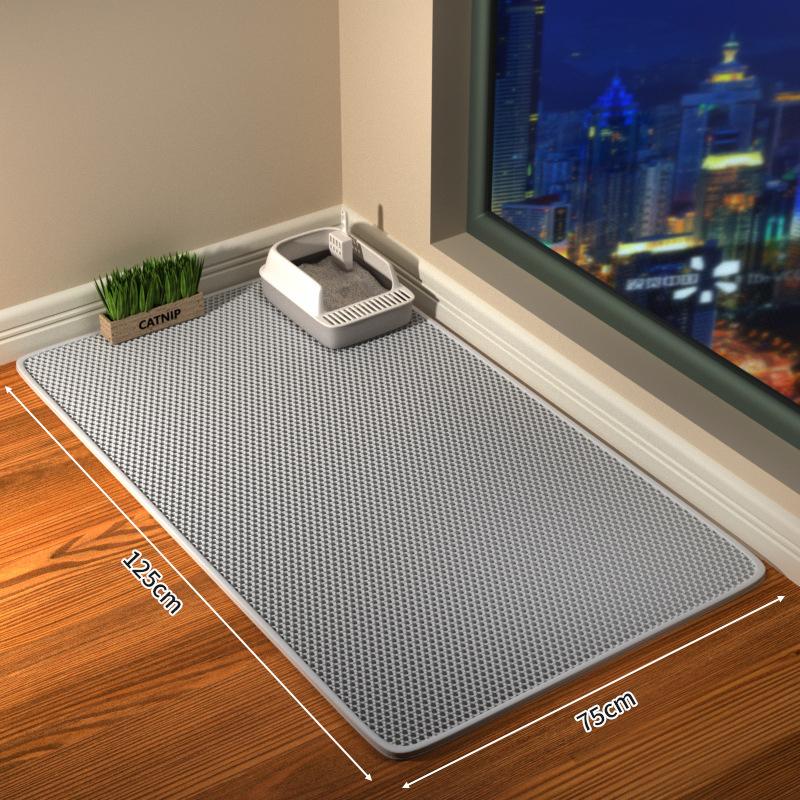 Podložka pod kočkolit s dárkem Dvouvrstvá voděodolná podložka pod kočičí záchod Protiskluzová podložka pod písek pro kočky Omyvatelná podložka na postel Čistící podložka Produkty