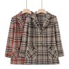 Veste à carreaux pour femmes Printemps Automne Amincissante Haut de Gamme Vêtements Maman Réduisant l'âge Élégante