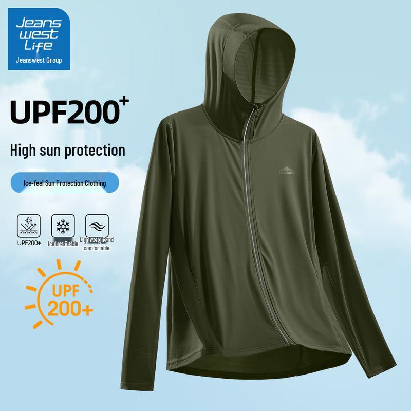 

JEANSWEST LIFE Men s UPF200+ Hooded Ice Silk Sun Protection Jacket M
