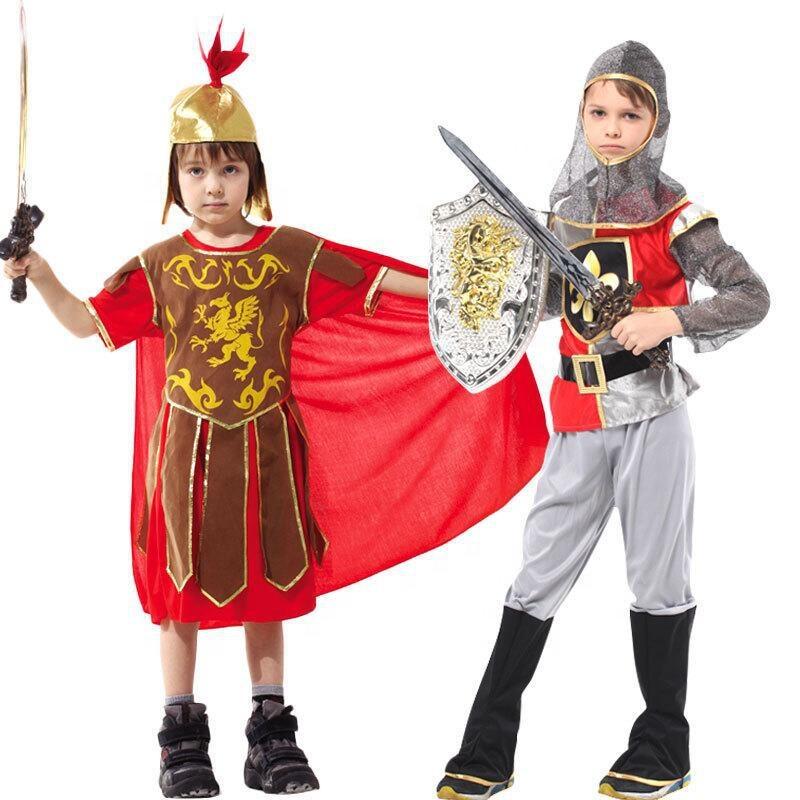 

Детский карнавальный костюм для мальчиков, костюмы римского воина для косплея, римский воин-гладиатор, средневековый рыцарь