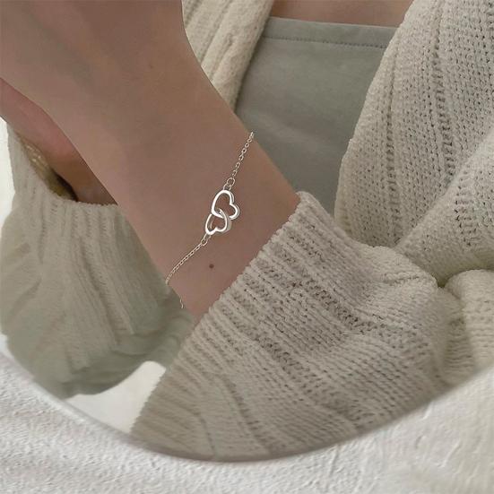 Women's Charm Love Heart Wings Bracelet Cuff Bangle Jewelry