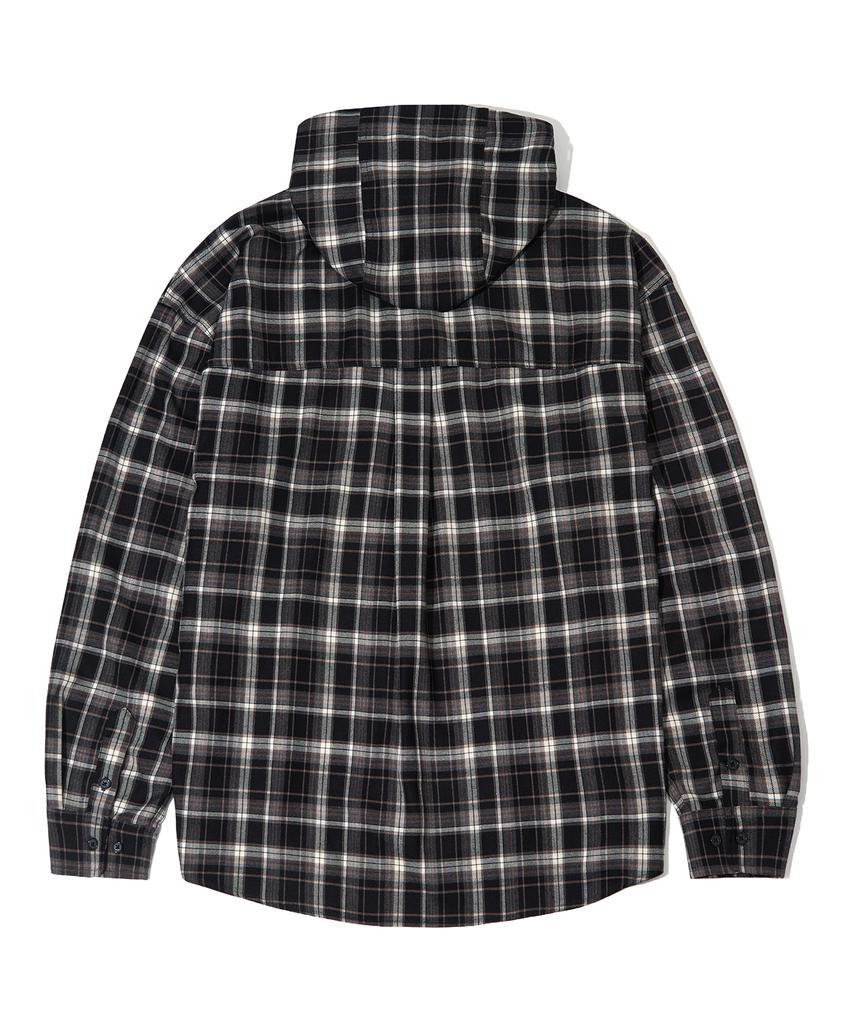 Sekeonmonollogeu Oversized Karomotiv Kapuzenpullover [Schwarz]_Sesh012Black