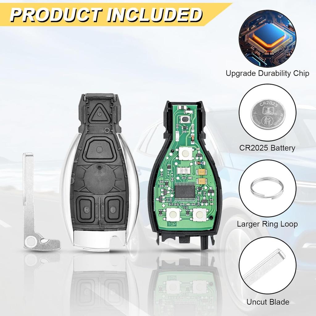 Key Fob Replacement for 1997-2014 Mercedes Benz C CL E GL ML R S Class/ 97-14 Sprinter 300 SL Series Car Keyless Entry Remote Control, IYZ3312 IYZDC,