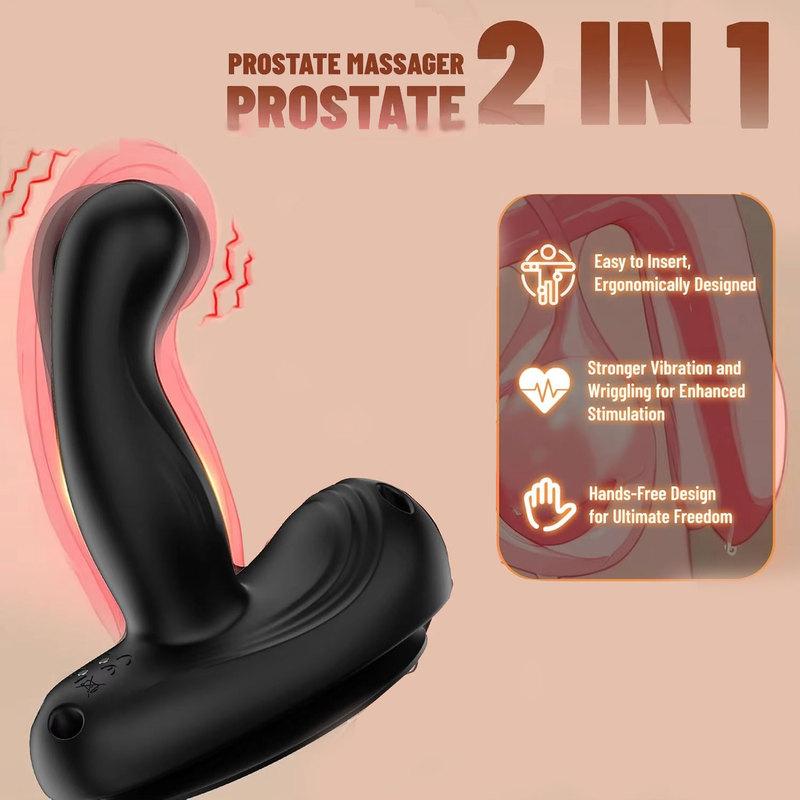 2026 Vibrator Anal Plug Male Prostate Massager Wiggling Vibrating Butt Plug with Remote Control Adults Anus Sex Toys For Men Gay