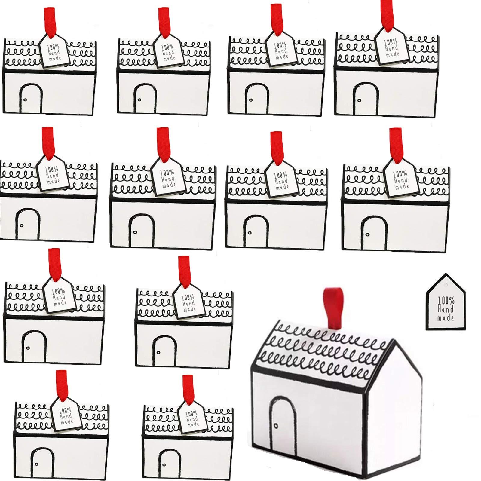 

20 Наборів Весільна Подарункова Коробка, Коробка для Цукерок, Низька Коробка-Будиночок для Пакувальних Подарунків на Вечірку 1pc-B