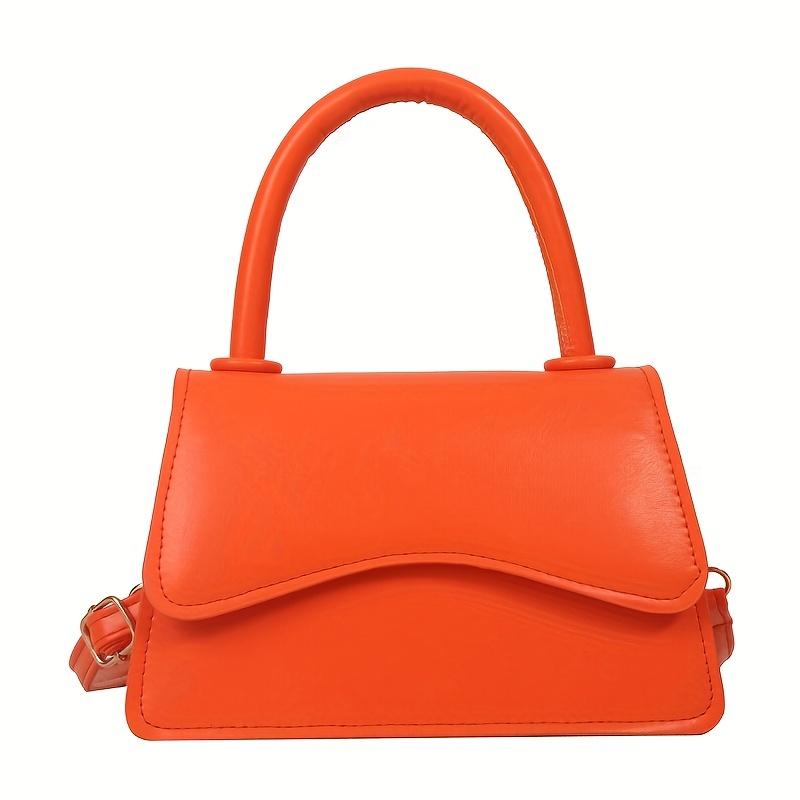 

Мини однотонная сумочка, простая квадратная сумка через плечо, модная сумка через плечо для женщин мандариновый