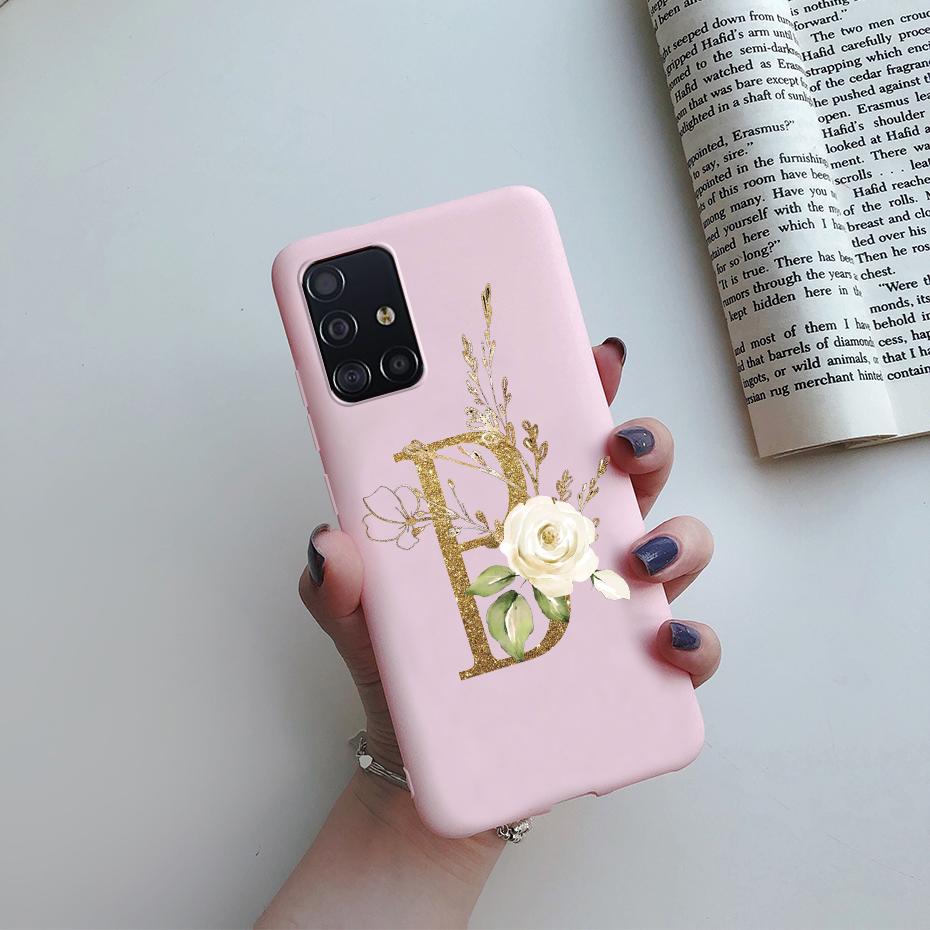 

Чехол для Samsung Galaxy A71 A51 A715F A515F A 71 51, противоударный чехол-бампер с милыми буквами, силиконовый мягкий чехол из ТПУ для задней панели телефона Samsung A71