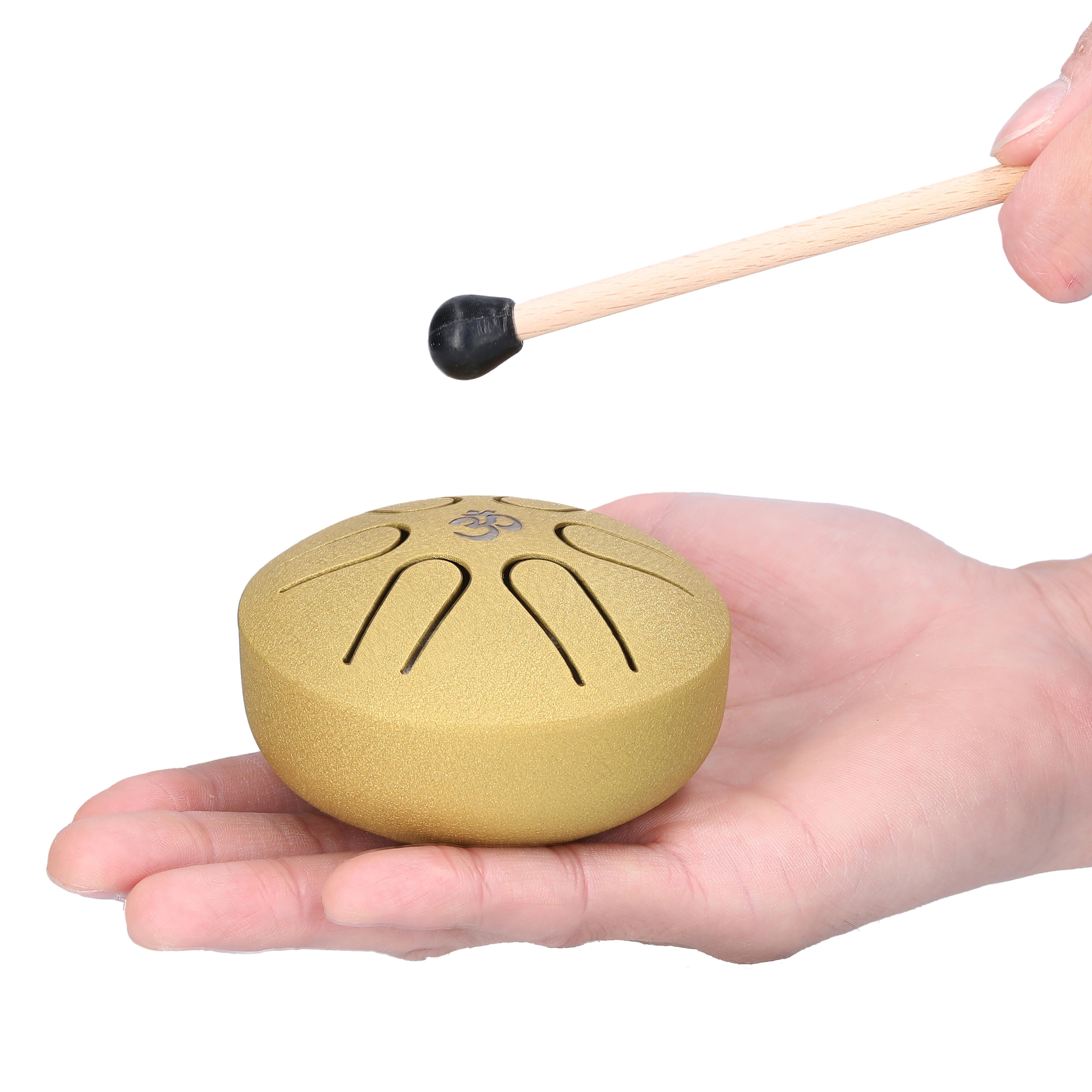 

3-дюймовый 6-тоновый стальной барабан с ручным барабаном и барабанными палочками, ударные музыкальные инструменты