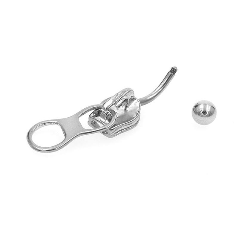 

Панк Кольца для пирсинга пупка из нержавеющей стали, Креативное кольцо для пирсинга пупка на молнии для женщин, девушек, украшения для пирсинга тела, подарки