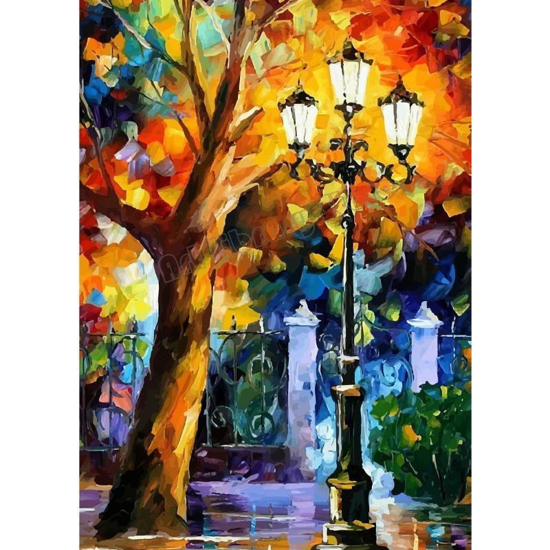 Classic Abstract Artwork Rainy Night Couple Landscape Poster Canvas Painting Wall Art Pictures Home Room Interior Decor Gift