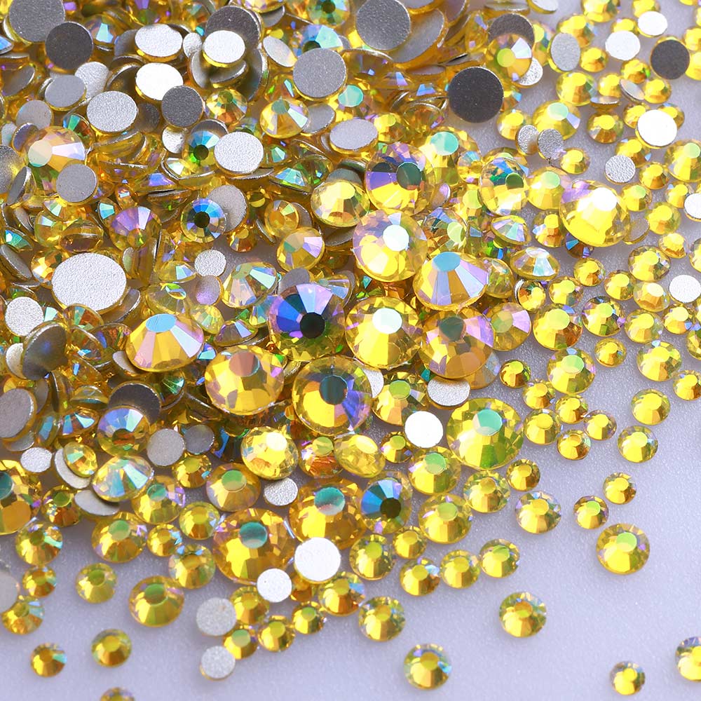 High Quality Rhinestone Non Hotfix Bulk Transparent Crystal AB Glass Rhinestones Mixed Sizes