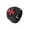 Heren Ringen Zwarte Kleur Roestvrij Staal Rood Pantser Schild Tempelier Kruisring Punk Sieraden Dropshipping